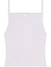 Courrèges Logo-embroidered Ribbed Tank Top In Nude