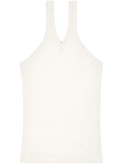 Courrèges Criss Cross Cotton Tank Top In White