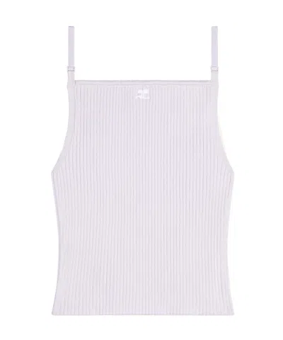 Courrèges Courreges Ivory Viscose Blend Top In Neutral