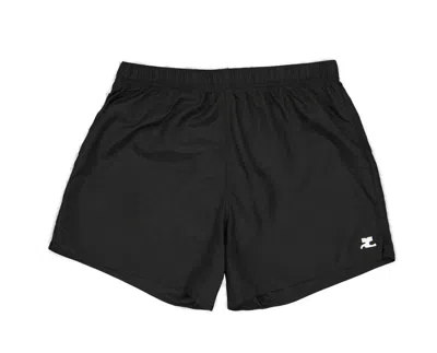 Courrèges Logo Embroidered Shorts In Black