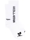 Courrèges Logo-embroidered Socks In 白色