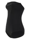 Courrèges Logo-embroidered Strapless Bodysuit In Black
