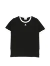 Courrèges Courreges Women Cotton T Shirt With Contrasting Profiles In Black