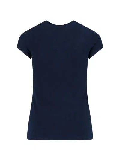 Courrèges Logo-embroidered T-shirt In Blue