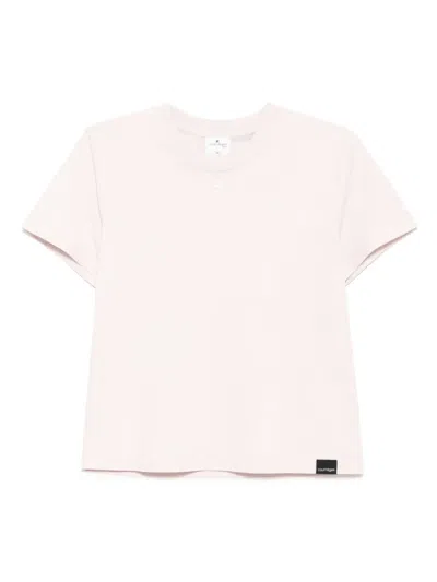 Courrèges Logo-embroidered T-shirt In Pink