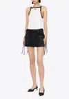 Courrèges Logo Embroidered Tank Top In White