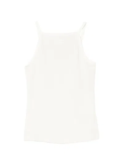 Courrèges Logo-embroidered Tank Top In White