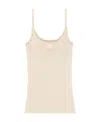 Courrèges Beige Rib Knit Tank Top In White