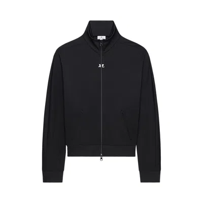 Pre-owned Courrèges Logo Embroidered Track Jacket 'black' | Men's Size M