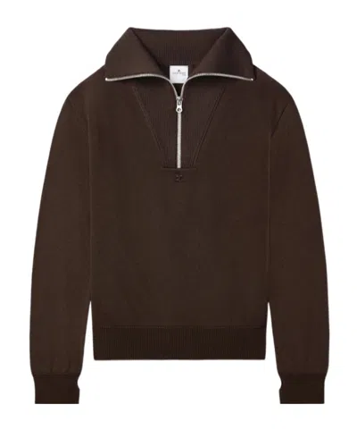 COURRÈGES LOGO-EMBROIDERED WOOL SWEATER
