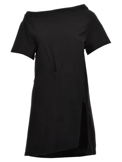 COURRÈGES LOGO EMBROIDERY DRESS DRESSES BLACK