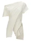 Courrèges White Logo Embroidery Dress In White