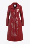 Courrèges Courregès Belted Trench Coat In Red