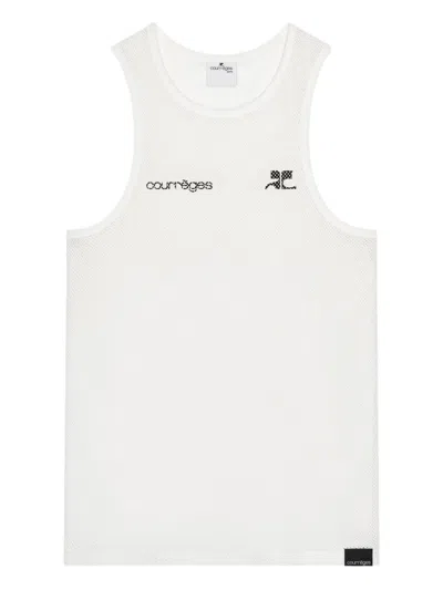 Courrèges Logo Graphic Tank Top In White
