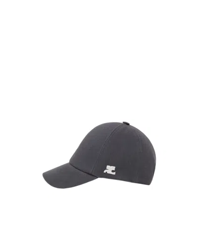 Courrèges Logo Hat In Black