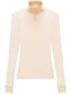 Courrèges Logo High-neck Knitted Top In Neutrals