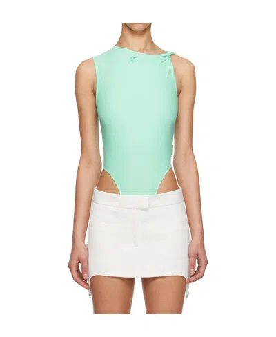 Courrèges Logo Jumpsuit In Green