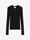 Courrèges Logo-embroidered Ribbed Jumper In Embroidered Logo On The Front
