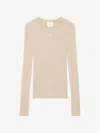 Courrèges Logo-embroidered Ribbed Jumper In Embroidered Logo On The Front