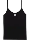 Courrèges Knit Tank Top In Black
