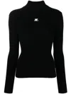 Courrèges Reedition Ribbed Sweater In Black