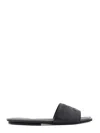 Courrèges Logo Nappa Leather Flat Sandals In Black