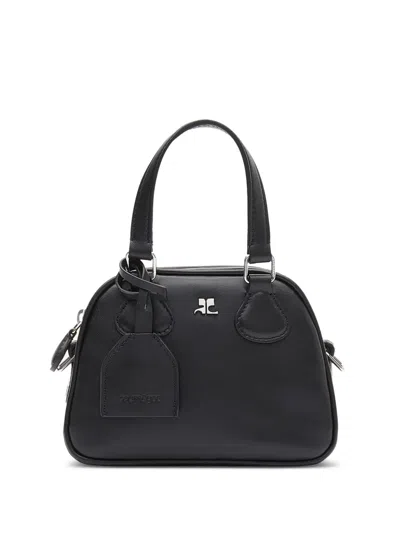COURRÈGES LOGO LEATHER MINI BOWLING BAG