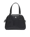 Courrèges Adjustable Strap Shoulder Bags With Silver Hardware In Black
