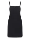 Courrèges Contrast Cotton Jersey Mini Dress In Black