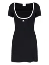Courrèges Holistic Contrast Jersey Mini Dress In Black  
