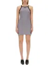Courrèges Racerback Mini Dress With Contrasting Straps And Logo Detail In White