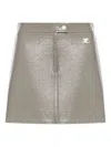 Courrèges Logo Mini Skirt In Gray