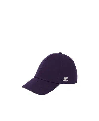 Courrèges Logo-patch Baseball Cap In Black