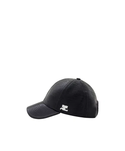 Courrèges Logo-patch Baseball Cap In Black