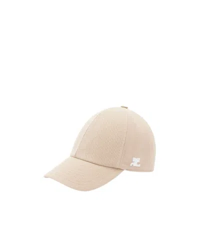 Courrèges Logo-patch Baseball Cap In Nude
