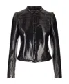 Courrèges Black Cotton Jacket With High Collar And Zip In Black