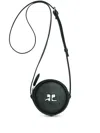 Courrèges Logo-patch Circle Leather Bag In Black