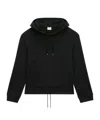 Courrèges Logo-patch Cotton Hoodie In Black