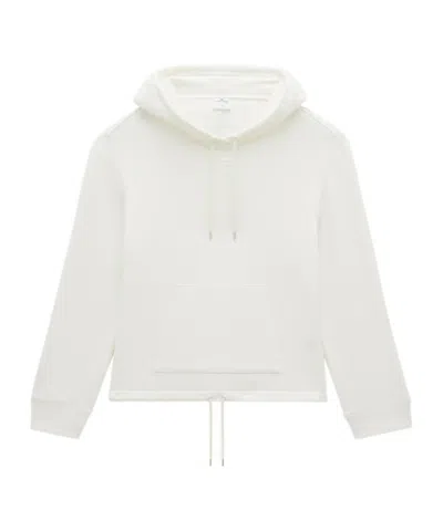 Courrèges Logo-patch Cotton Hoodie In White