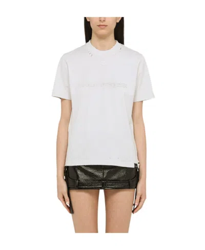 Courrèges Logo-patch Cotton T-shirt In White