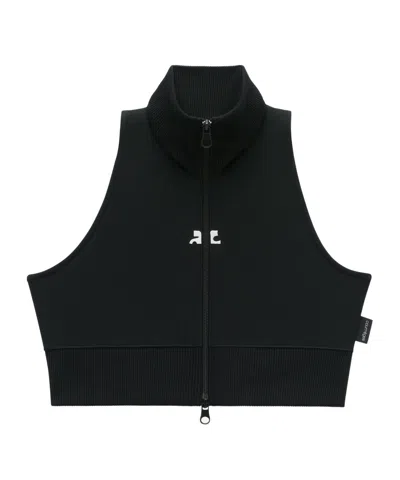 COURRÈGES COURRÈGES INTERLOCK TRACKSUIT CROPPED VEST