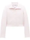 Courrèges Logo-patch Cropped Jacket In Pink