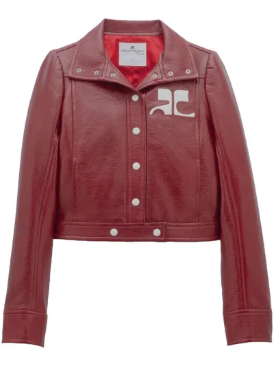 Courrèges Reedition Coated Cotton-blend Jacket In Red