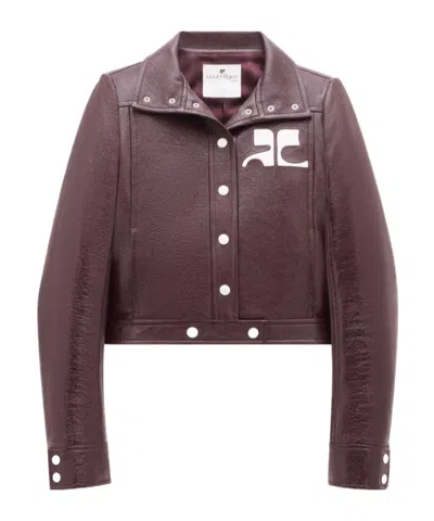 COURRÈGES LOGO-PATCH CROPPED JACKET