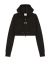 Courrèges Logo-patch Cropped Zipped Hoodie In Black