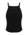 Courrèges Holistic Rib Knit Viscose Blend Tank Top In Black