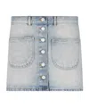 Courrèges Denim Mini Skirt In Gray