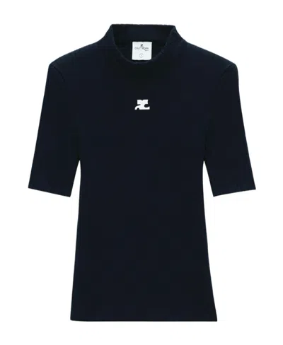 COURRÈGES LOGO-PATCH DETAIL TOP