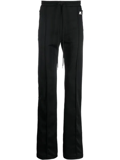 Courrèges Logo-patch Drawstring Trousers In Black