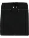 Courrèges Logo-patch Drawstring-waist Miniskirt In Black